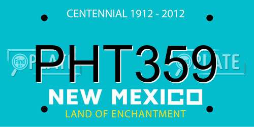 PHT359 New Mexico License Plate