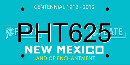 PHT625 New Mexico License Plate