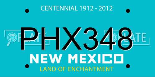 PHX348 New Mexico License Plate