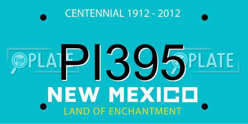 PI395 New Mexico License Plate