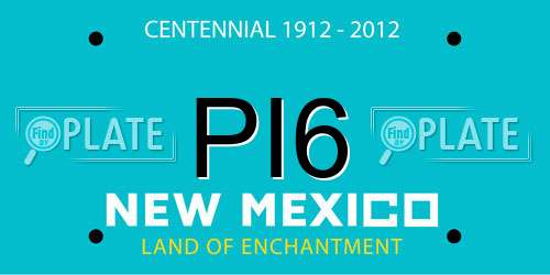 PI6 New Mexico License Plate
