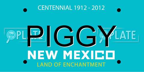 PIGGY New Mexico License Plate