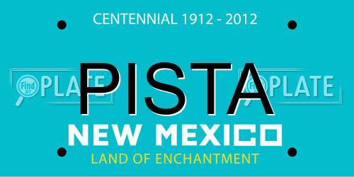 PISTA New Mexico License Plate