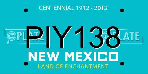 PIY138 New Mexico License Plate