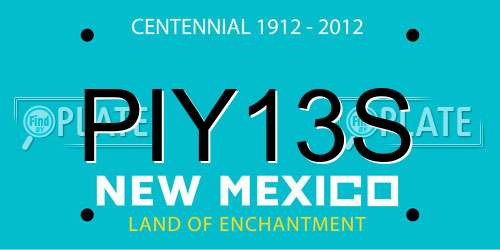 PIY13S New Mexico License Plate