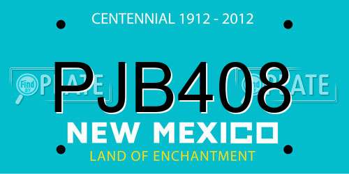 PJB408 New Mexico License Plate