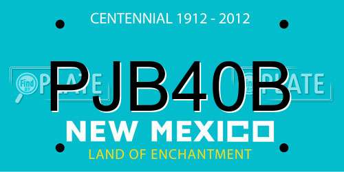 PJB40B New Mexico License Plate