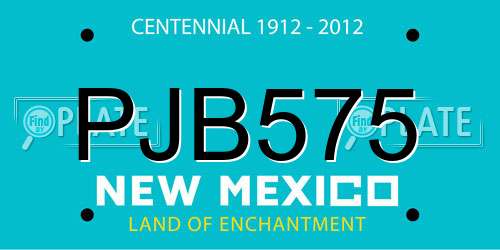 PJB575 New Mexico License Plate