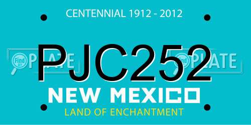PJC252 New Mexico License Plate