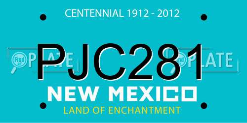 PJC281 New Mexico License Plate