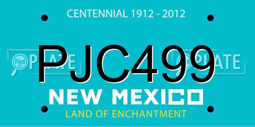 PJC499 New Mexico License Plate