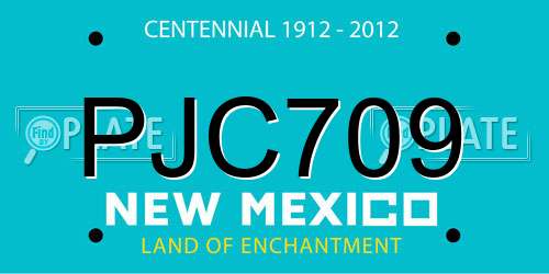 PJC709 New Mexico License Plate
