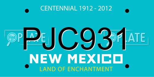 PJC931 New Mexico License Plate