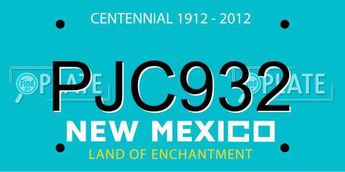 PJC932 New Mexico License Plate