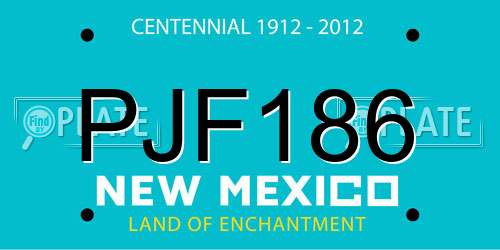 PJF186 New Mexico License Plate