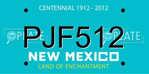 PJF512 New Mexico License Plate