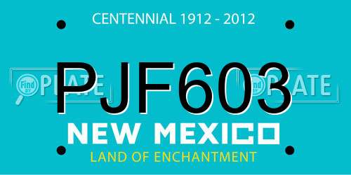 PJF603 New Mexico License Plate