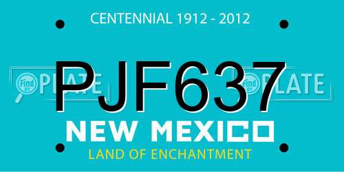 PJF637 New Mexico License Plate
