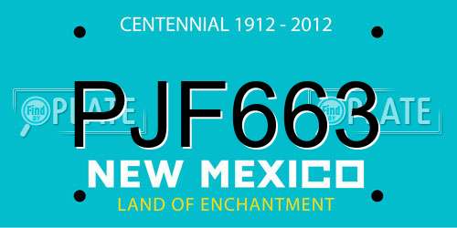 PJF663 New Mexico License Plate
