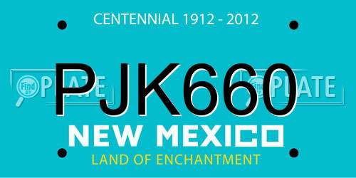 PJK660 New Mexico License Plate