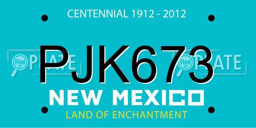 PJK673 New Mexico License Plate