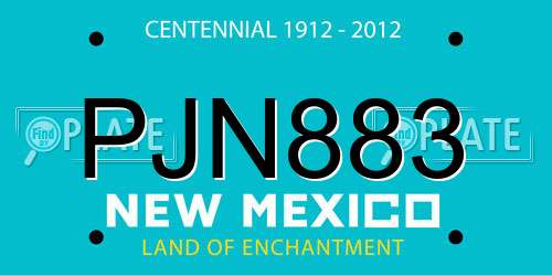 PJN883 New Mexico License Plate
