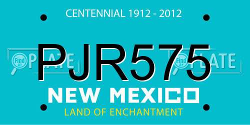 PJR575 New Mexico License Plate