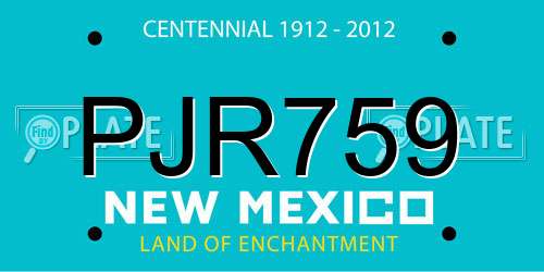 PJR759 New Mexico License Plate