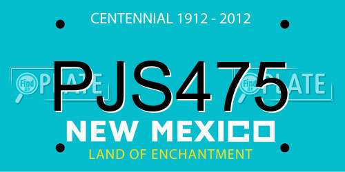 PJS475 New Mexico License Plate