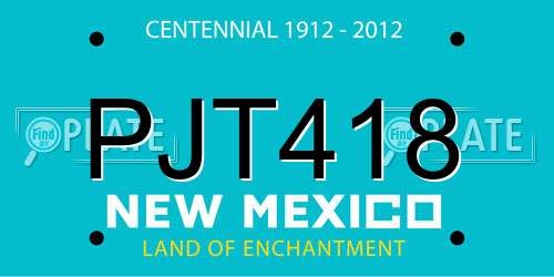 PJT418 New Mexico License Plate