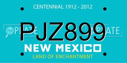 PJZ899 New Mexico License Plate