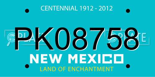 PK08758 New Mexico License Plate