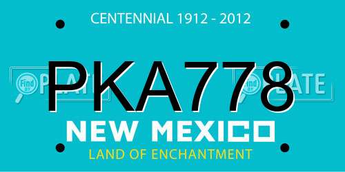 PKA778 New Mexico License Plate