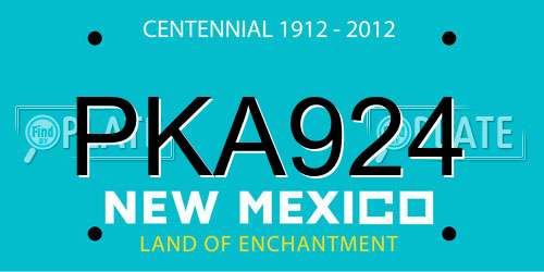 PKA924 New Mexico License Plate
