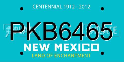 PKB6465 New Mexico License Plate