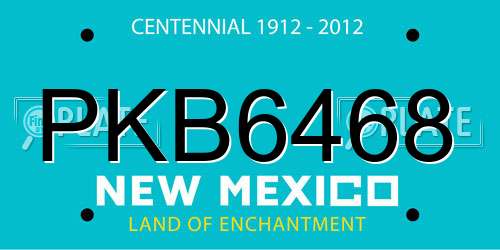 PKB6468 New Mexico License Plate
