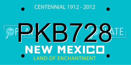 PKB728 New Mexico License Plate
