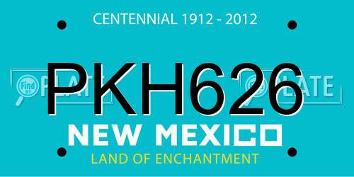 PKH626 New Mexico License Plate