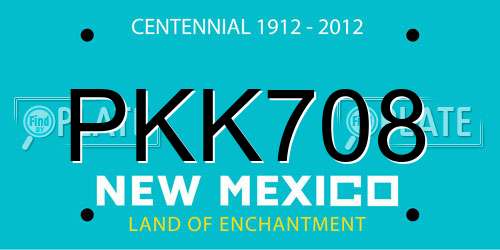 PKK708 New Mexico License Plate