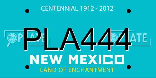 PLA444 New Mexico License Plate