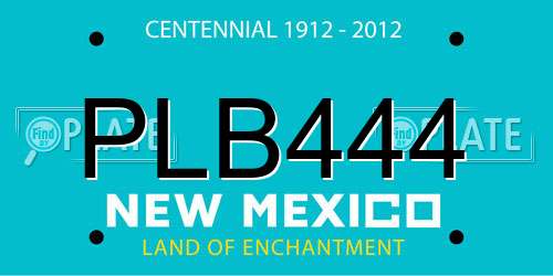 PLB444 New Mexico License Plate