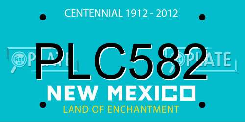 PLC582 New Mexico License Plate