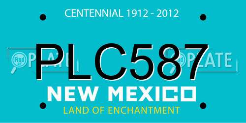 PLC587 New Mexico License Plate