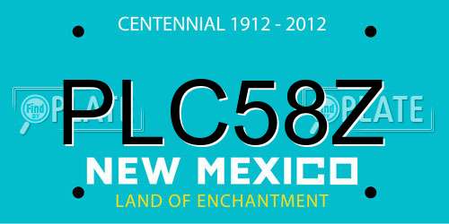 PLC58Z New Mexico License Plate