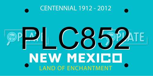 PLC852 New Mexico License Plate