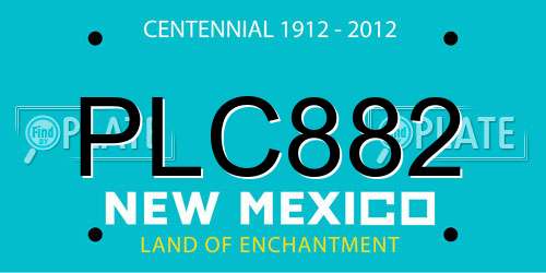 PLC882 New Mexico License Plate