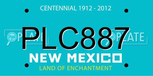 PLC887 New Mexico License Plate