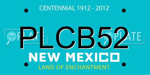 PLCB52 New Mexico License Plate