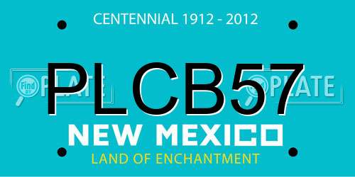 PLCB57 New Mexico License Plate