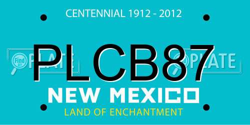 PLCB87 New Mexico License Plate